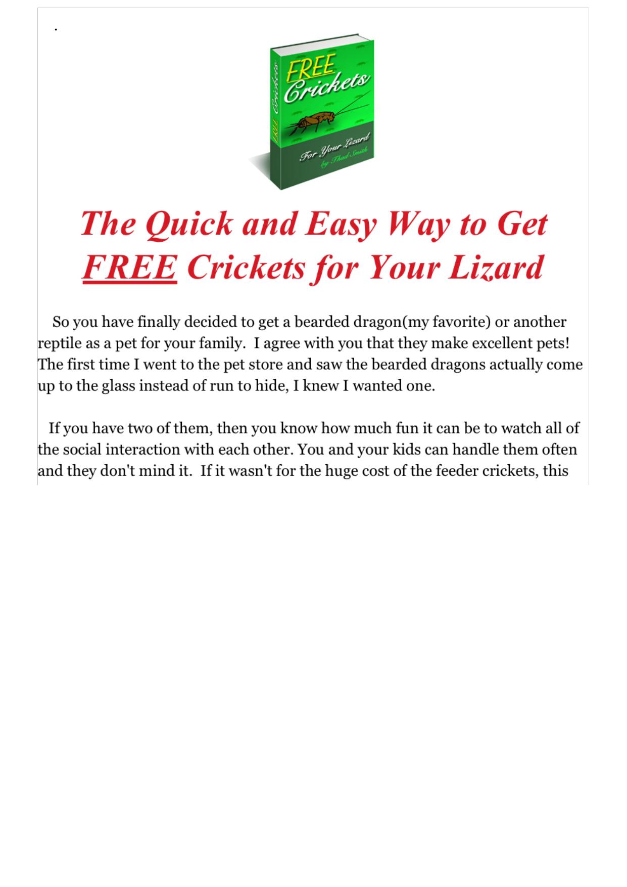 Free Crickets For Your Lizard. by Best of Kuszter's Collection