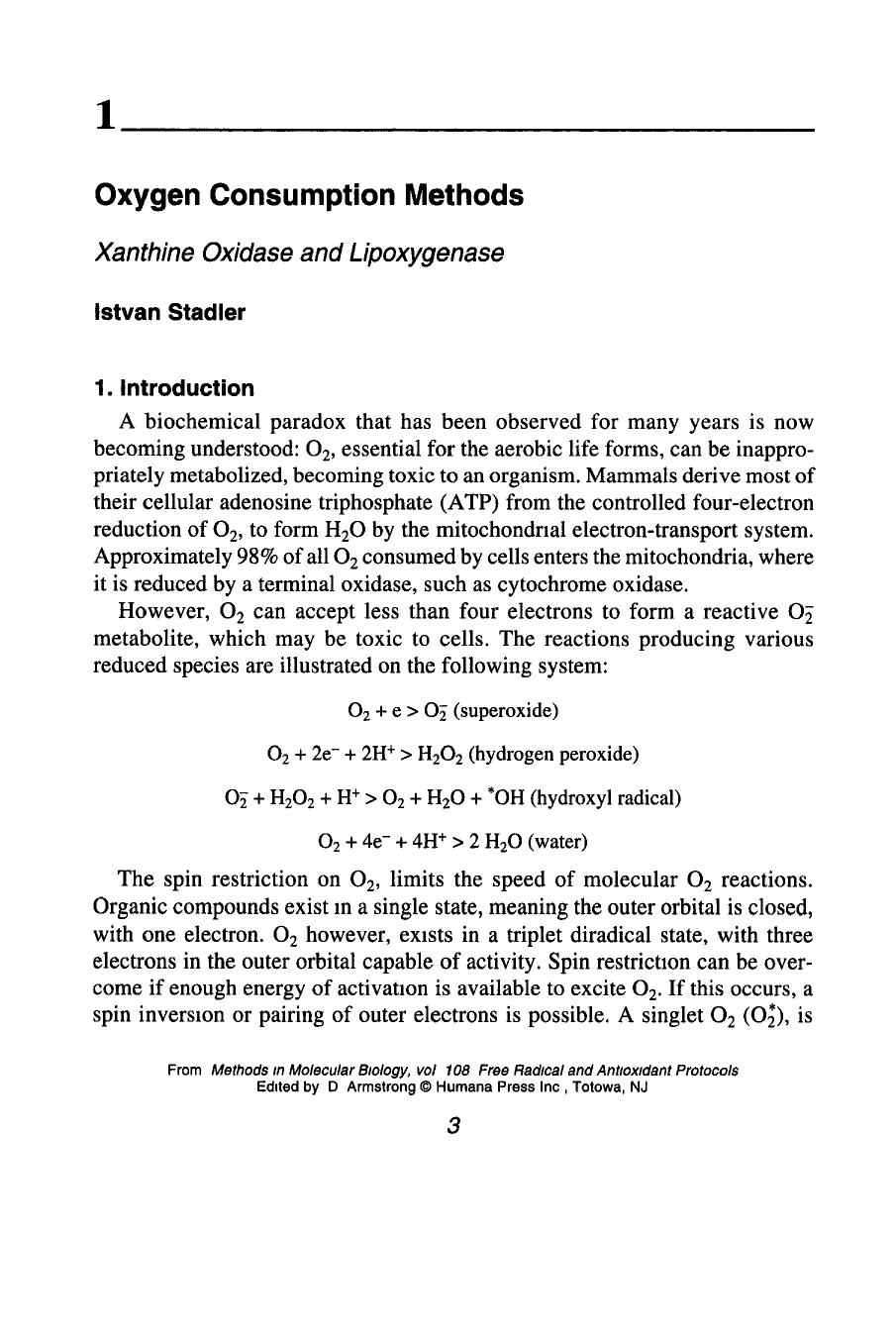 Free Radical and Antioxidant Protocols by Istvan Stadler (auth.) Donald Armstrong (eds.)