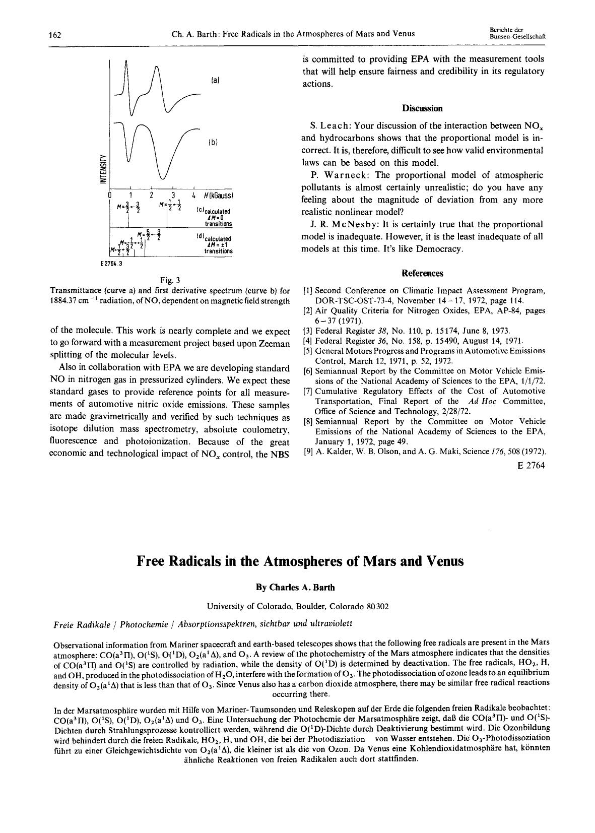 Free Radicals in the Atmospheres of Mars and Venus by Unknown