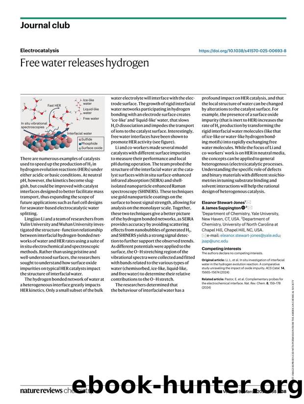 Free water releases hydrogen by Eleanor Stewart-Jones & James Sappington