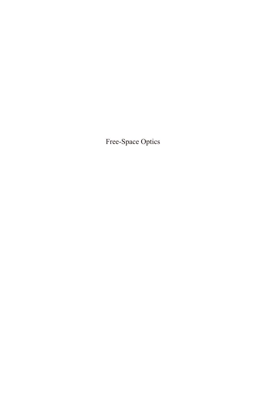 Free-Space Optics: Propagation and Communication by unknow