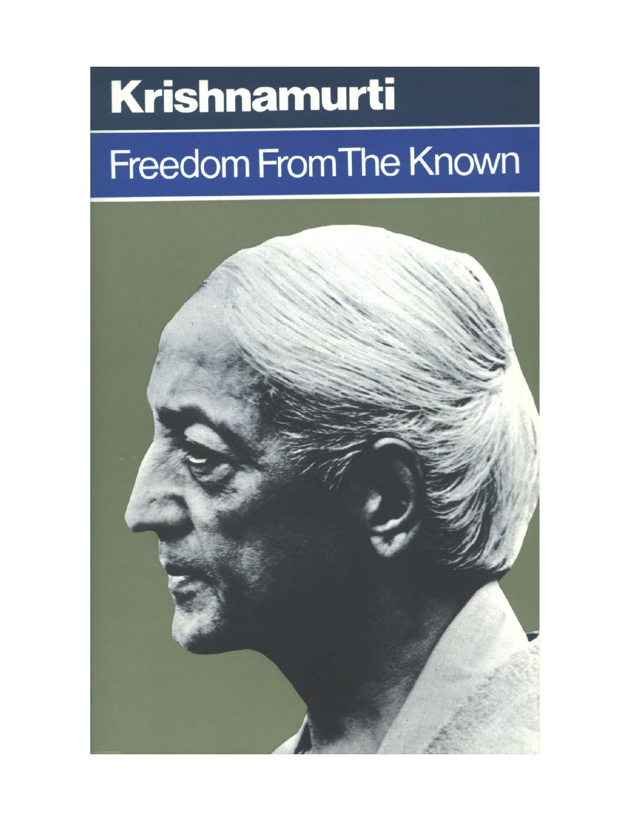 Freedom From The Known by Krishnamurti