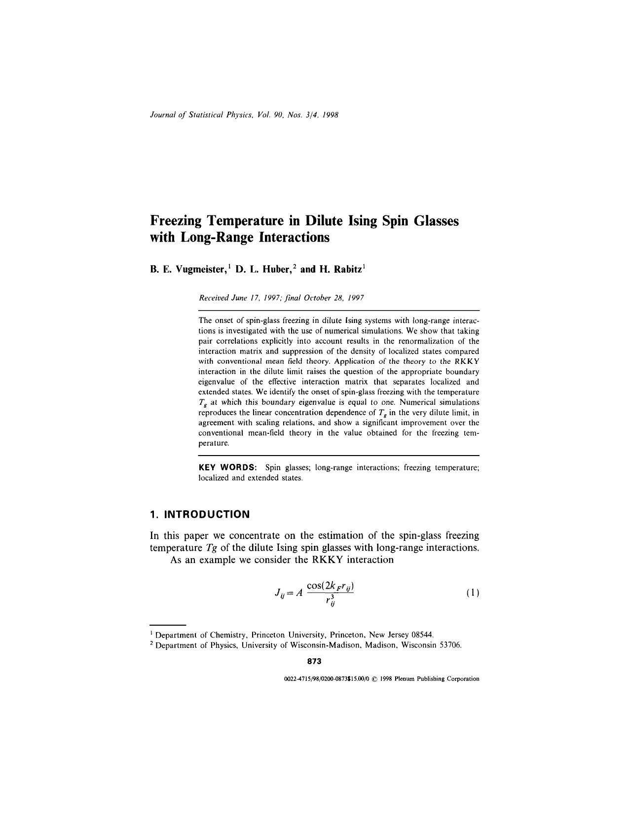 Freezing Temperature in Dilute Ising Spin Glasses with Long-Range Interactions by Unknown