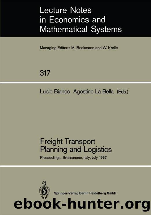 Freight Transport Planning and Logistics by Unknown