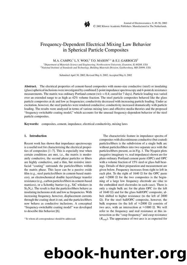 Frequency-Dependent Electrical Mixing Law Behavior in Spherical Particle Composites by Unknown
