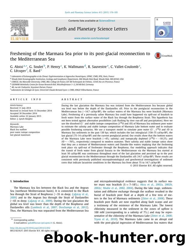 Freshening of the Marmara Sea prior to its post-glacial reconnection to the Mediterranean Sea by unknow