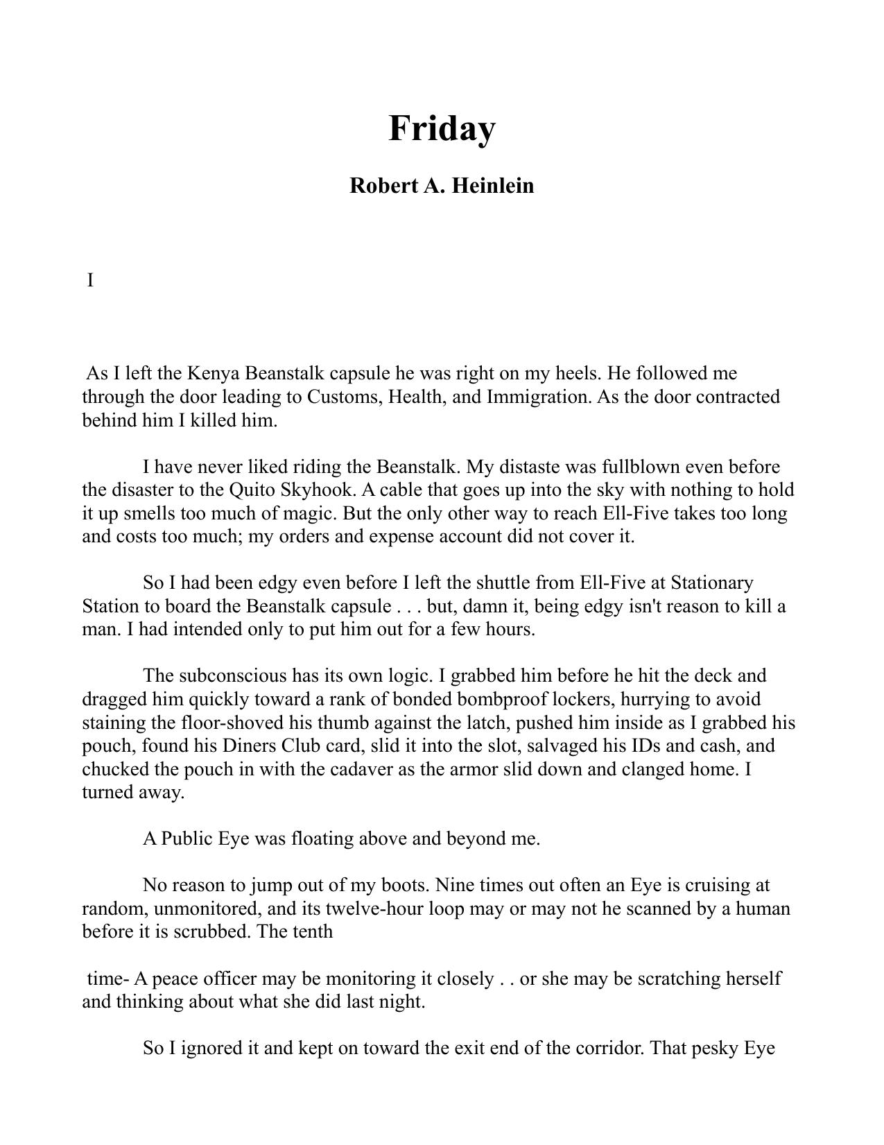 Friday by Robert A. Heinlein