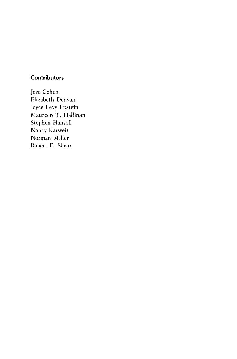 Friends in School. Patterns of Selection and Influence in Secondary Schools by Joyce L. Epstein Nancy Karweit