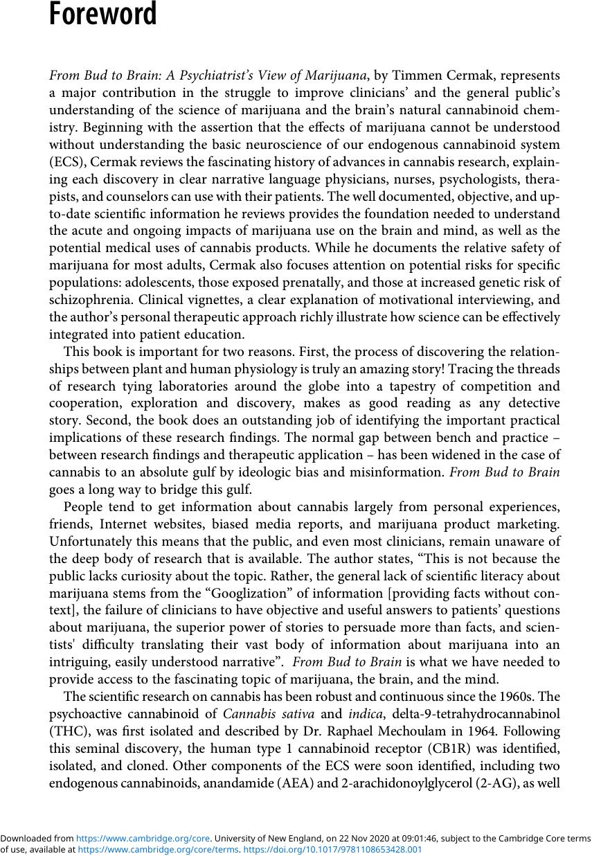 From Bud to Brain: A Psychiatrist's View of Marijuana by Timmen L. Cermak
