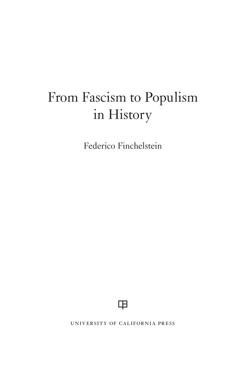 From Fascism to Populism in History by Federico Finchelstein