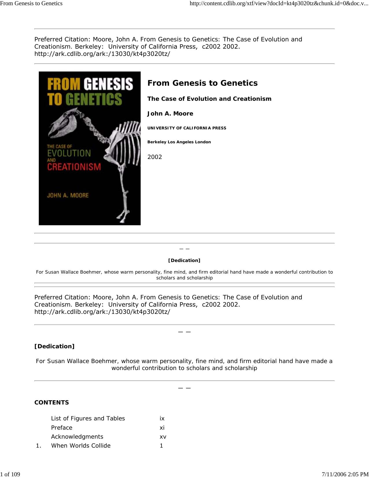 From Genesis to Genetics by Master Clark