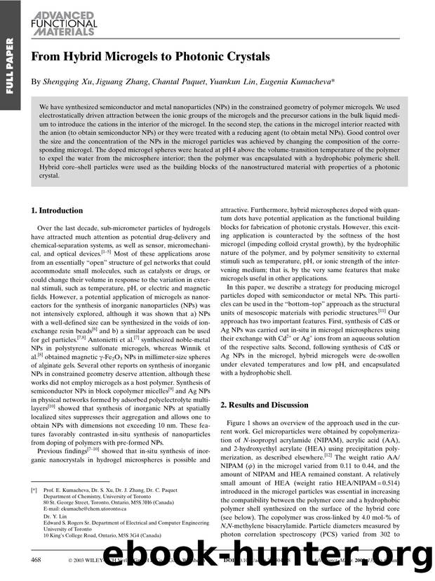From Hybrid Microgels to Photonic Crystals by Unknown