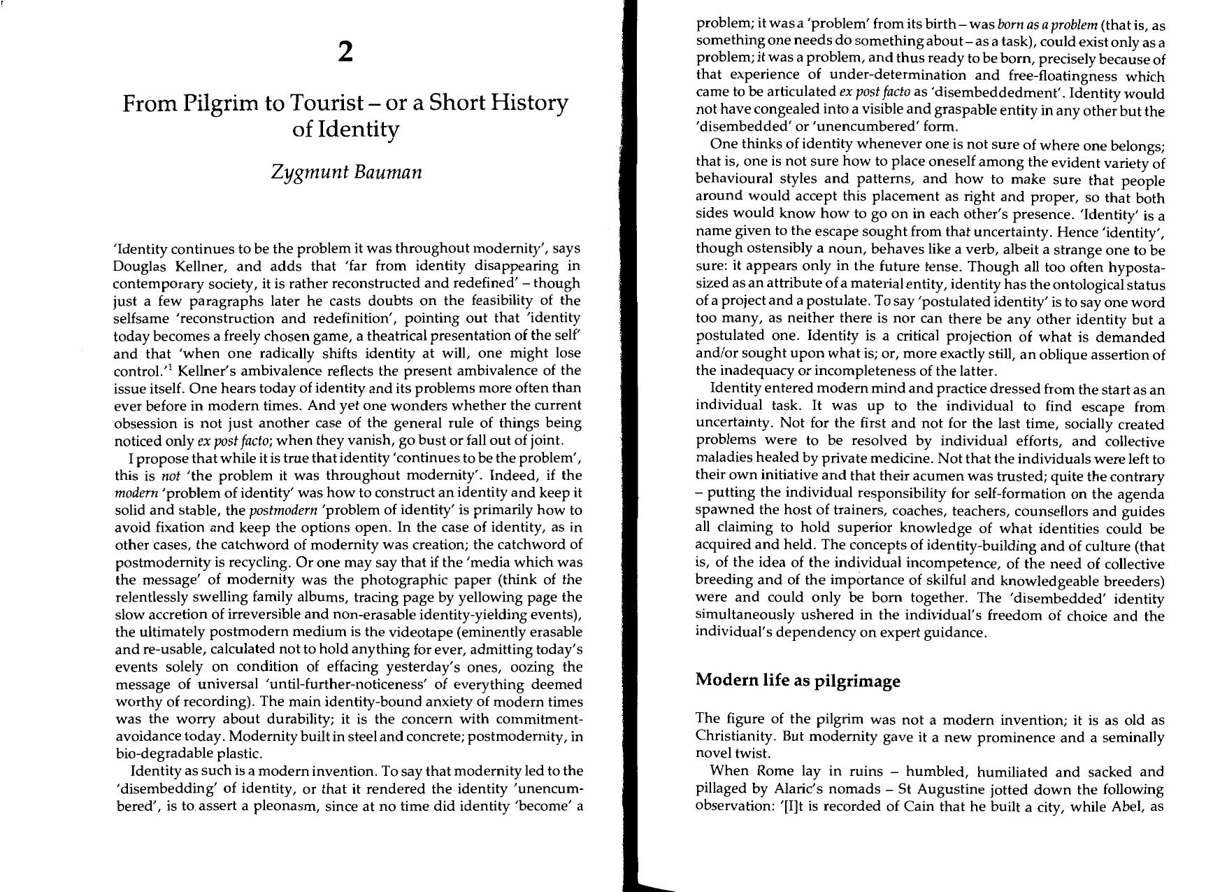 From Pilgrim To Tourist [Or A Short History Of Identity] by Unknown