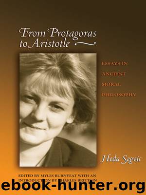 From Protagoras to Aristotle by Segvic Heda; Burnyeat Myles; Brittain Charles