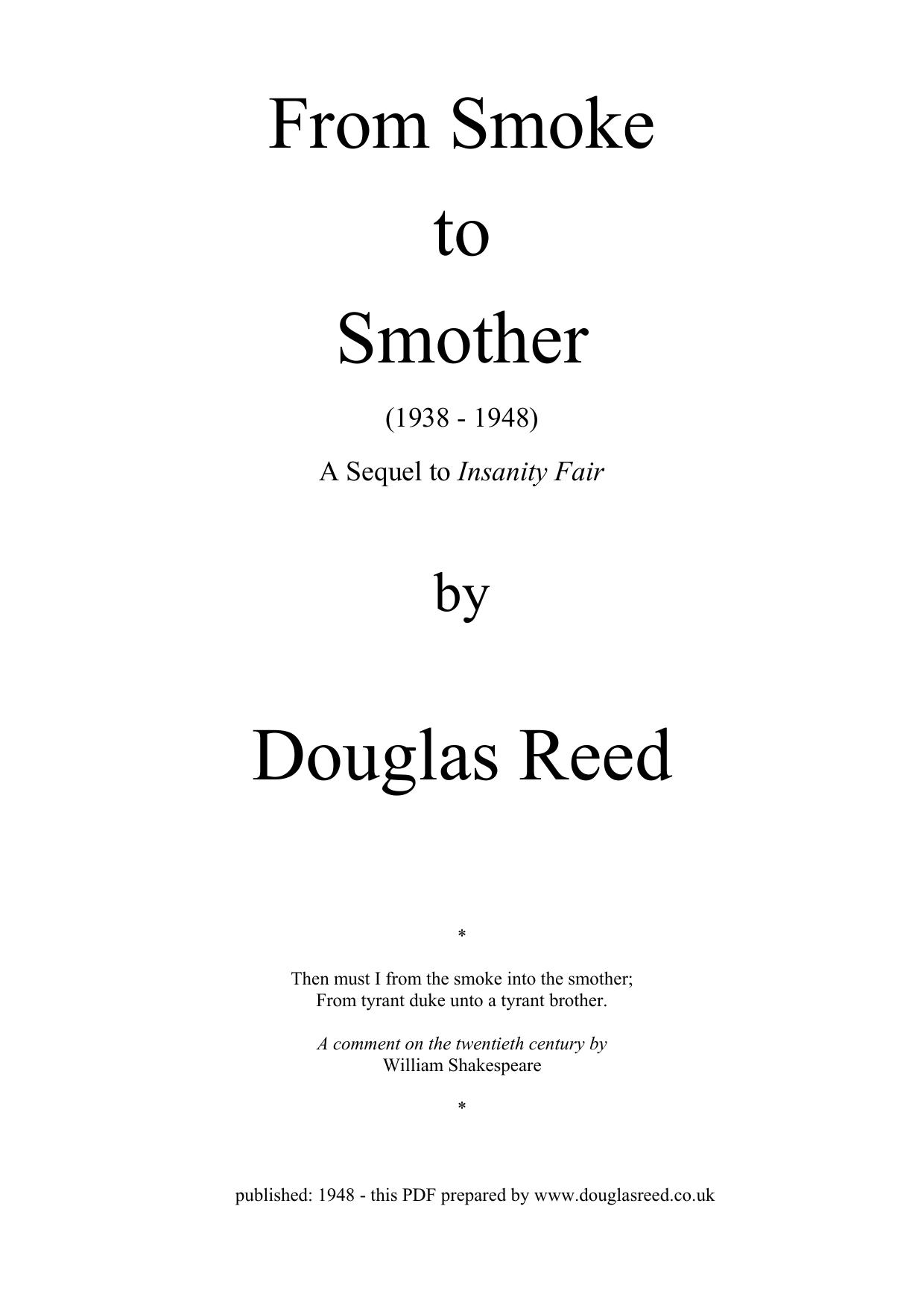 From Smoke to Smother by Douglas Reed