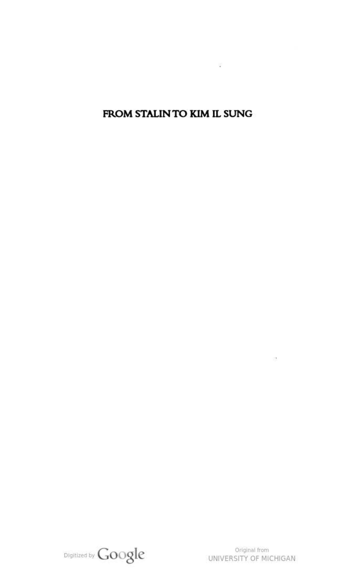 From Stalin to Kim: The Formation of North Korea 1945-1960 by Andrei Lankov