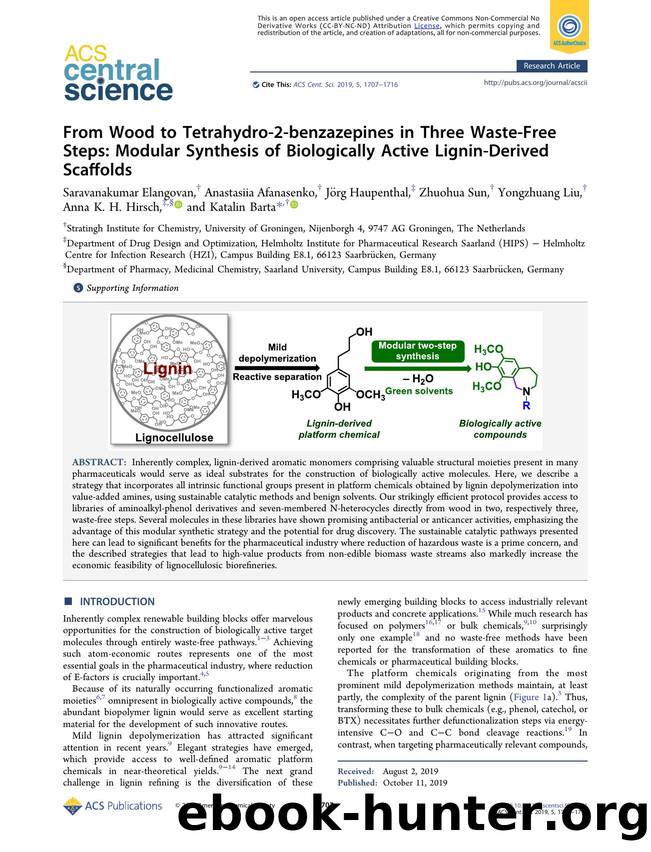 From Wood to Tetrahydro-2-benzazepines in Three Waste-Free Steps: Modular Synthesis of Biologically Active Lignin-Derived Scaffolds by unknow
