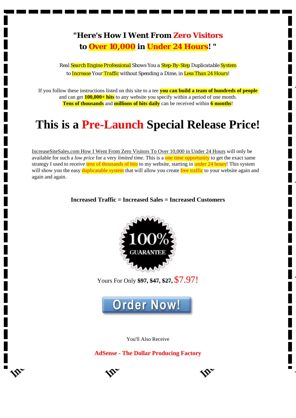 From Zero To Over 10,000 Visitors In Under 24 Hours For Free! by Best of Kuszter's Collection