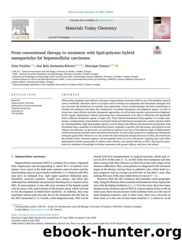 From conventional therapy to treatment with lipid-polymer hybrid nanoparticles for hepatocellular carcinoma by Dina Farinha
