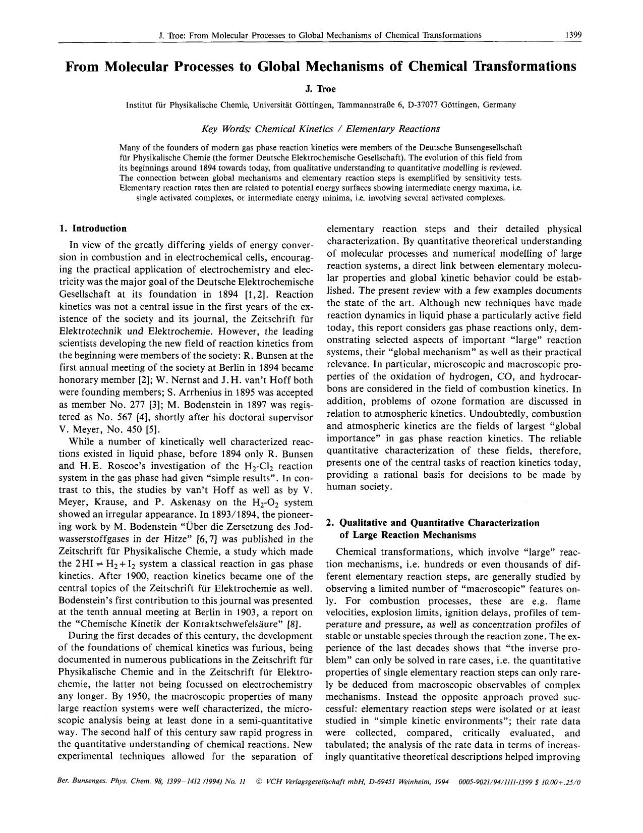 From molecular processes to global mechanisms of chemical transformations by Unknown
