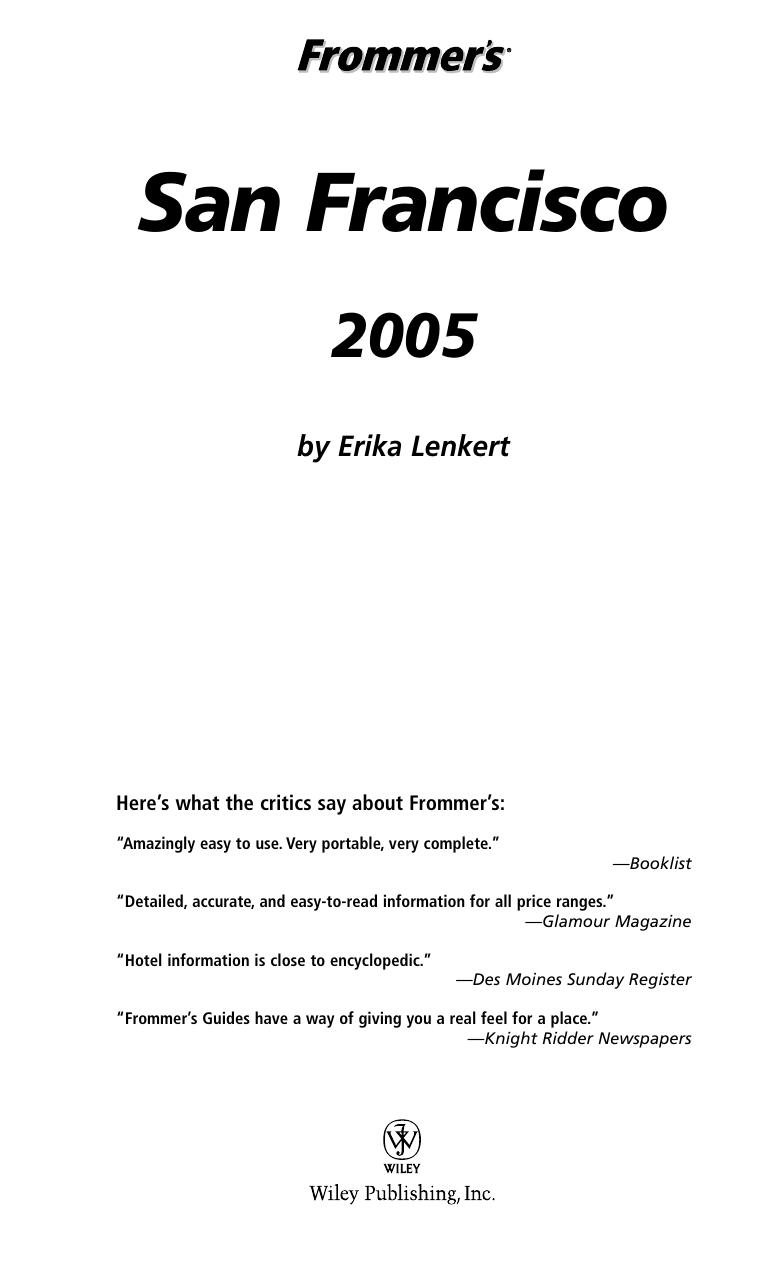 Frommer's San Francisco 2005. Frommer's Complete Series, Book 11 by Erika Lenkert