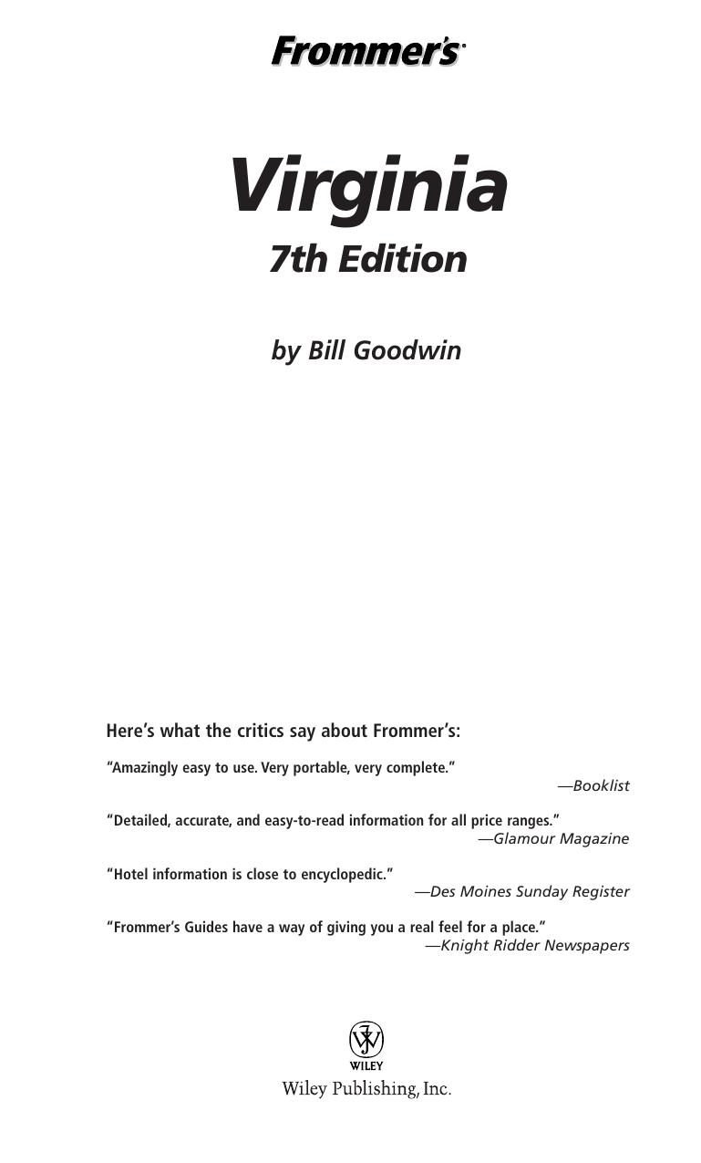 Frommer's Virginia by Bill Goodwin