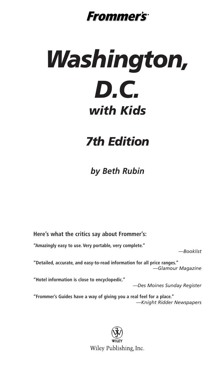 Frommer's Washington D.C. with Kids by Beth Rubin