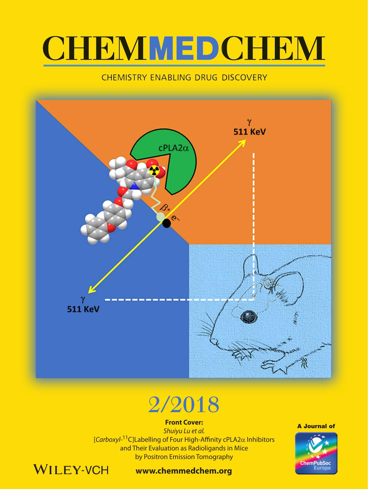 Front Cover: [Carboxylâ11C]Labelling of Four HighâAffinity cPLA2Î± Inhibitors and Their Evaluation as Radioligands in Mice by Positron Emission Tomography (ChemMedChem 22018) by Unknown