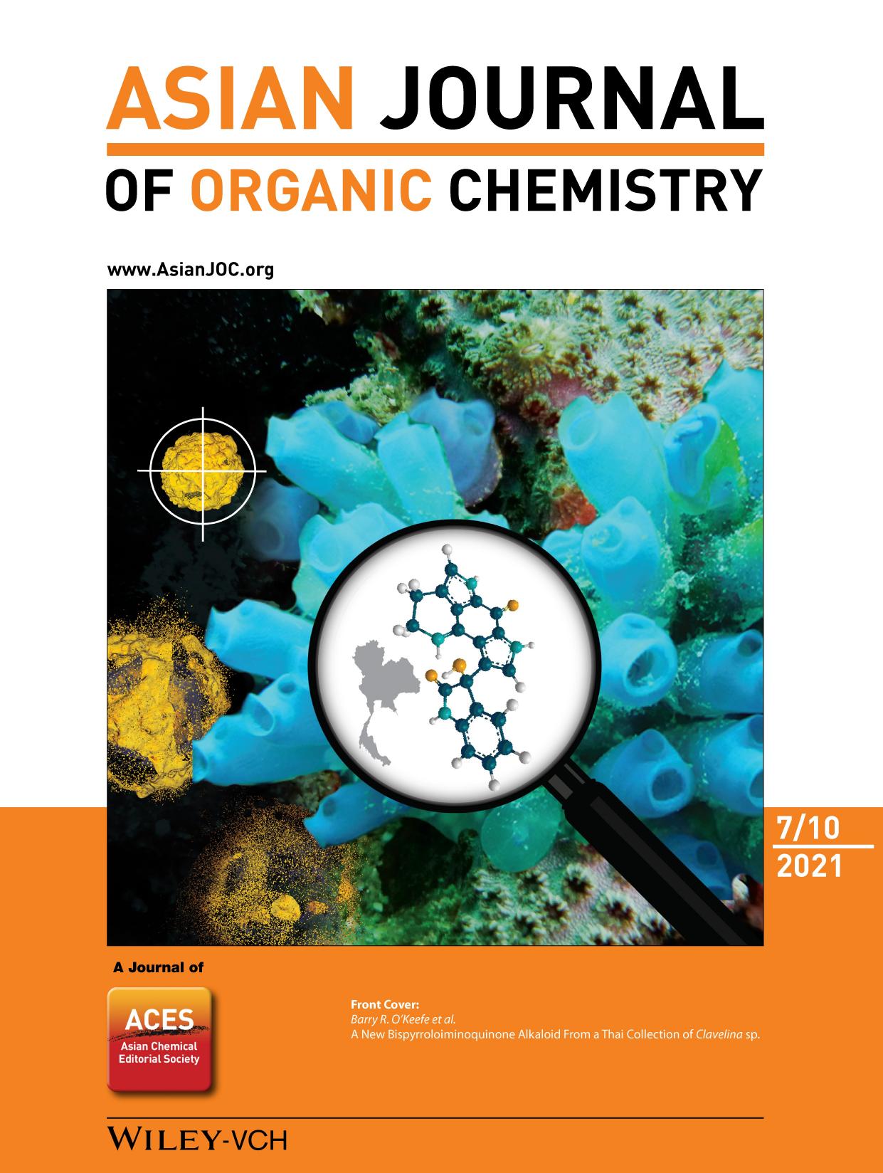 Front Cover: A New Bispyrroloiminoquinone Alkaloid From a Thai Collection of Clavelina sp. (Asian J. Org. Chem. 72021) by Unknown