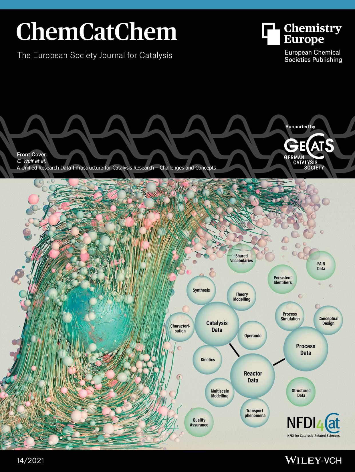 Front Cover: A Unified Research Data Infrastructure for Catalysis Research â Challenges and Concepts (ChemCatChem 142021) by Unknown