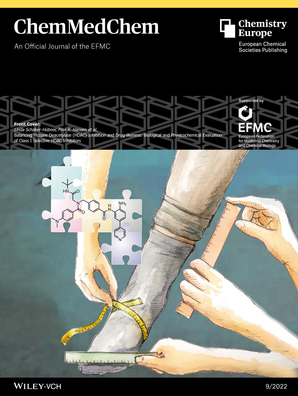 Front Cover: Balancing Histone Deacetylase (HDAC) Inhibition and Drugâlikeness: Biological and Physicochemical Evaluation of Class I Selective HDAC Inhibitors (ChemMedChem 92022) by Unknown