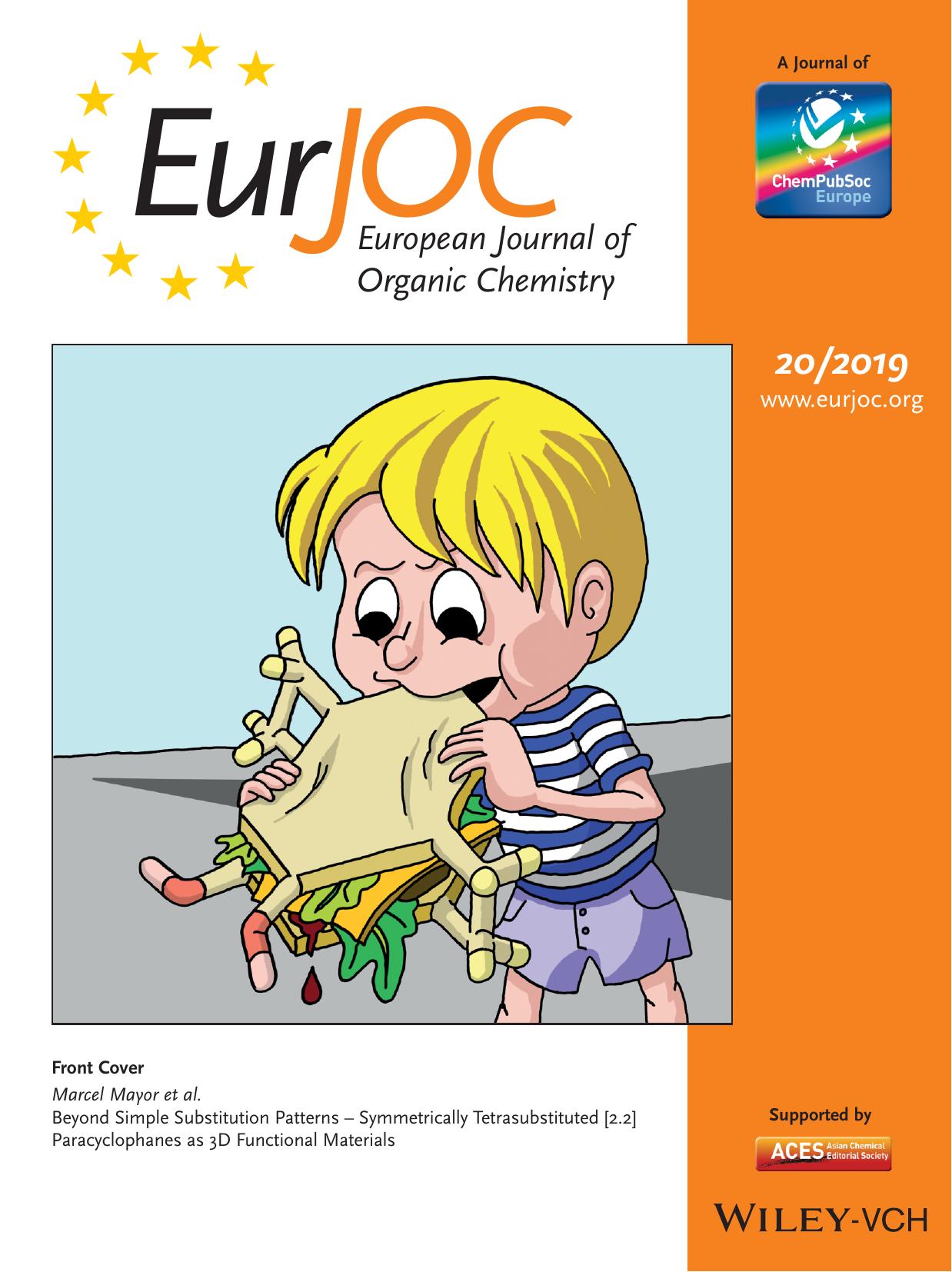 Front Cover: Beyond Simple Substitution Patterns – Symmetrically Tetrasubstituted [2.2]Paracyclophanes as 3D Functional Materials (Eur. J. Org. Chem. 202019) by Unknown
