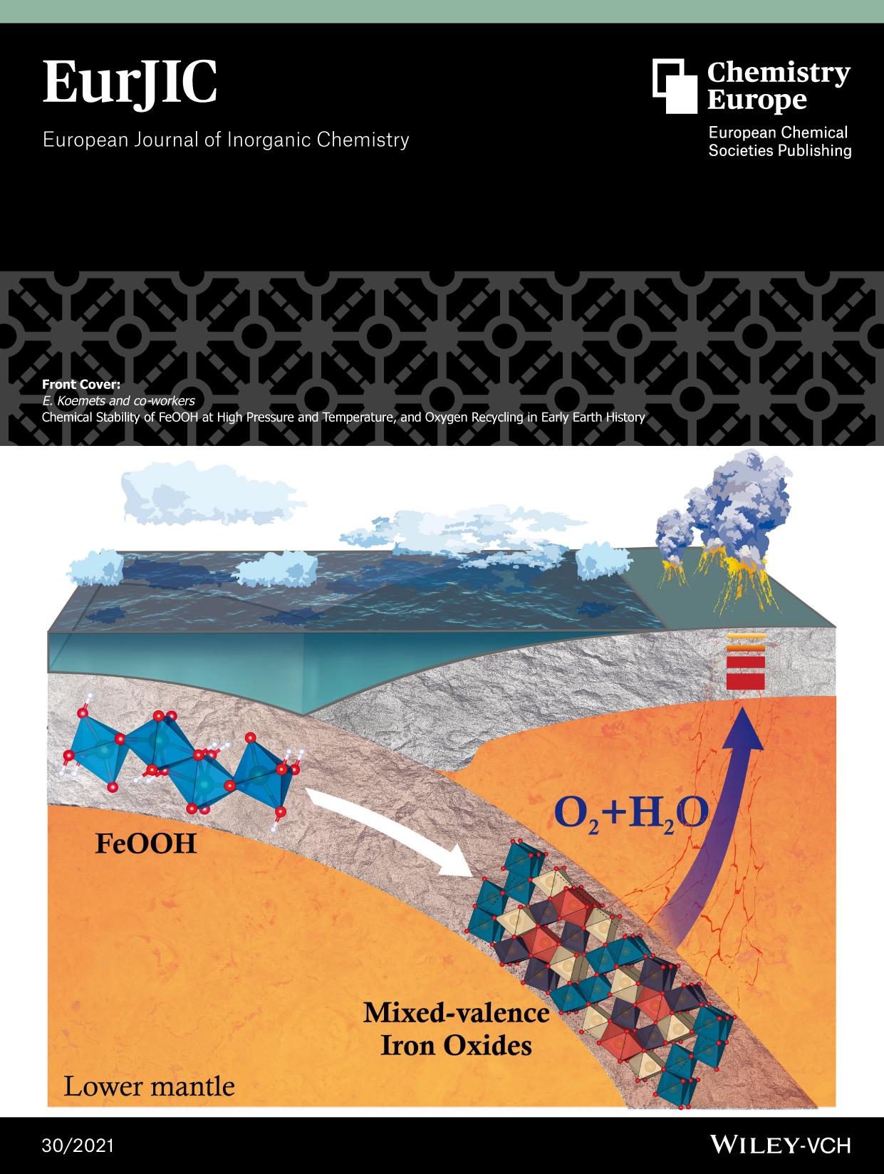 Front Cover: Chemical Stability of FeOOH at High Pressure and Temperature, and Oxygen Recycling in Early Earth History (Eur. J. Inorg. Chem. 302021) by Unknown