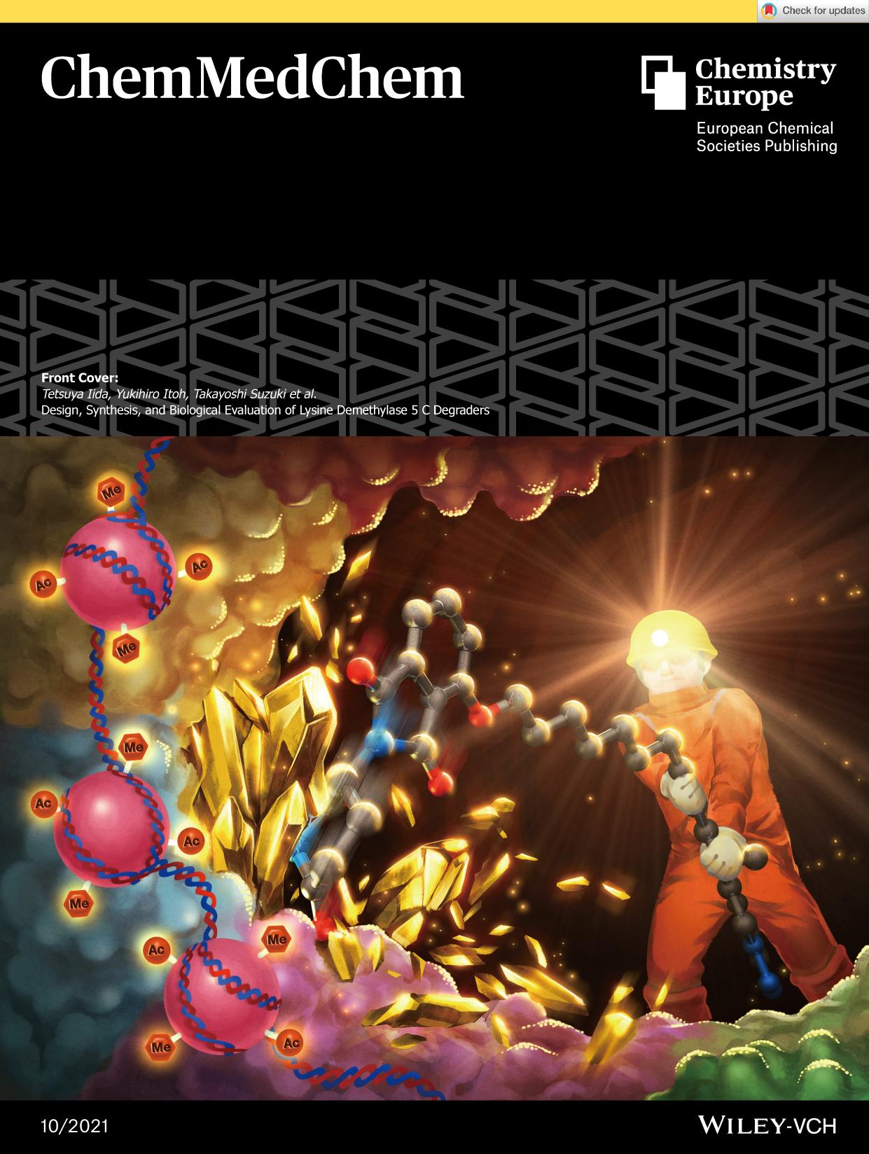 Front Cover: Design, Synthesis, and Biological Evaluation of Lysine Demethylase 5âC Degraders (ChemMedChem 102021) by Unknown