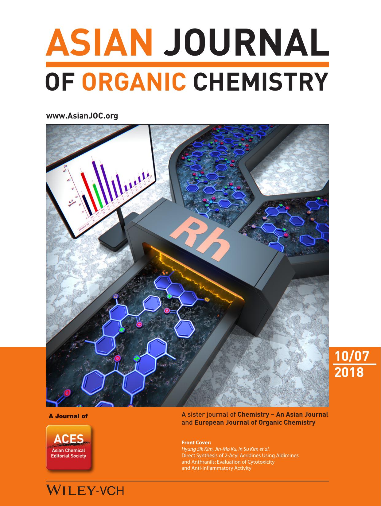 Front Cover: Direct Synthesis of 2âAcyl Acridines Using Aldimines and Anthranils: Evaluation of Cytotoxicity and AntiâInflammatory Activity (Asian J. Org. Chem. 102018) by Unknown