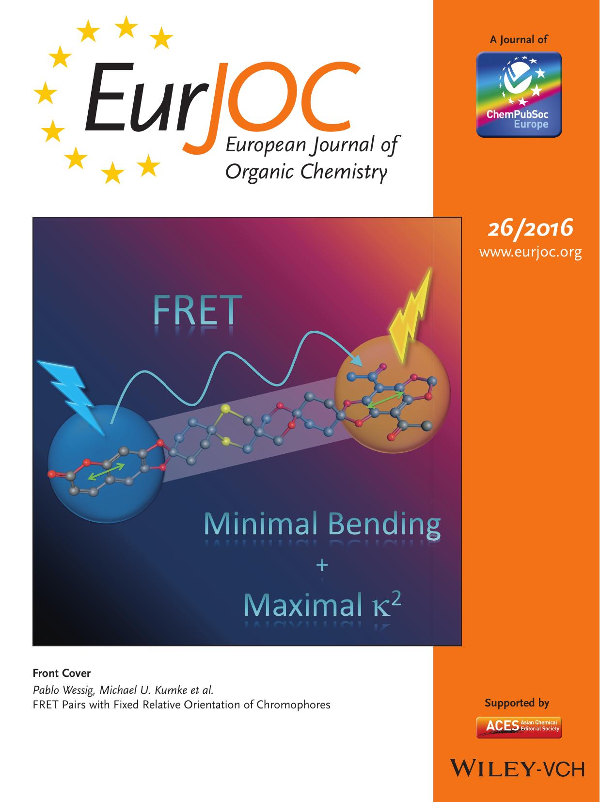 Front Cover: FRET Pairs with Fixed Relative Orientation of Chromophores (Eur. J. Org. Chem. 262016) by Unknown
