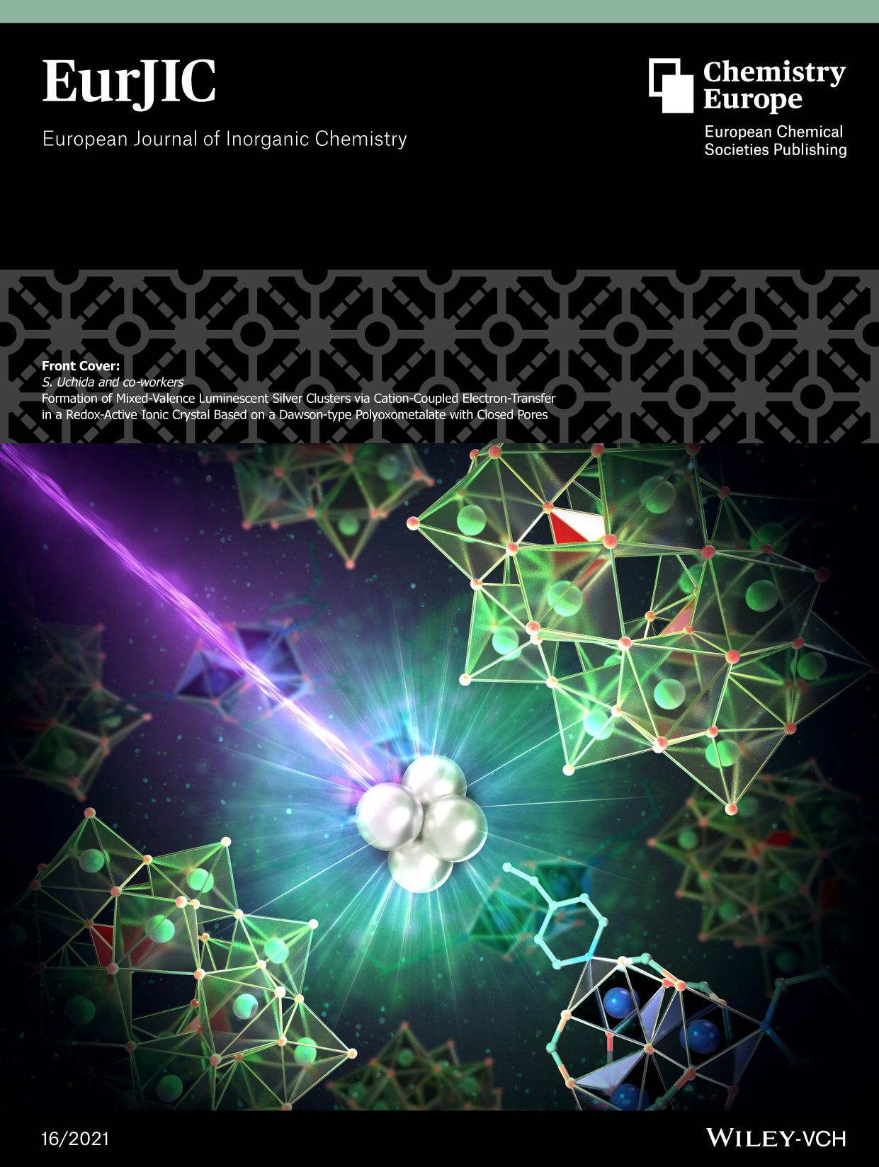 Front Cover: Formation of MixedâValence Luminescent Silver Clusters via CationâCoupled ElectronâTransfer in a RedoxâActive Ionic Crystal Based on a Dawsonâtype Polyoxomet by Unknown