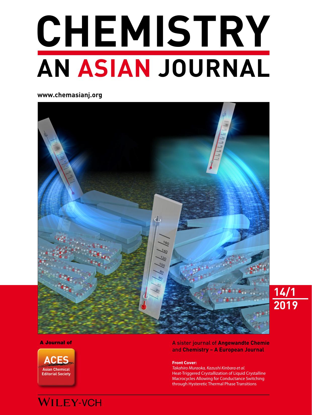 Front Cover: HeatâTriggered Crystallization of Liquid Crystalline Macrocycles Allowing for Conductance Switching through Hysteretic Thermal Phase Transitions (Chem. Asian J. 12019) by Unknown