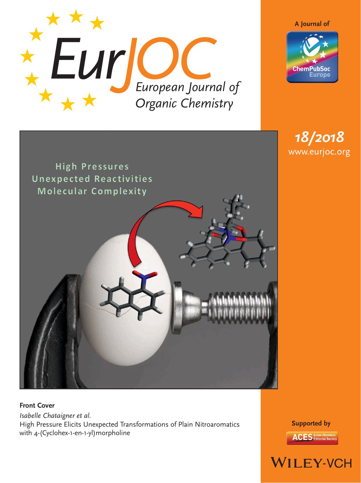 Front Cover: High Pressure Elicits Unexpected Transformations of Plain Nitroaromatics with 4‐(Cyclohex‐1‐en‐1‐yl)morpholine (Eur. J. Org. Chem. 2018) by Unknown