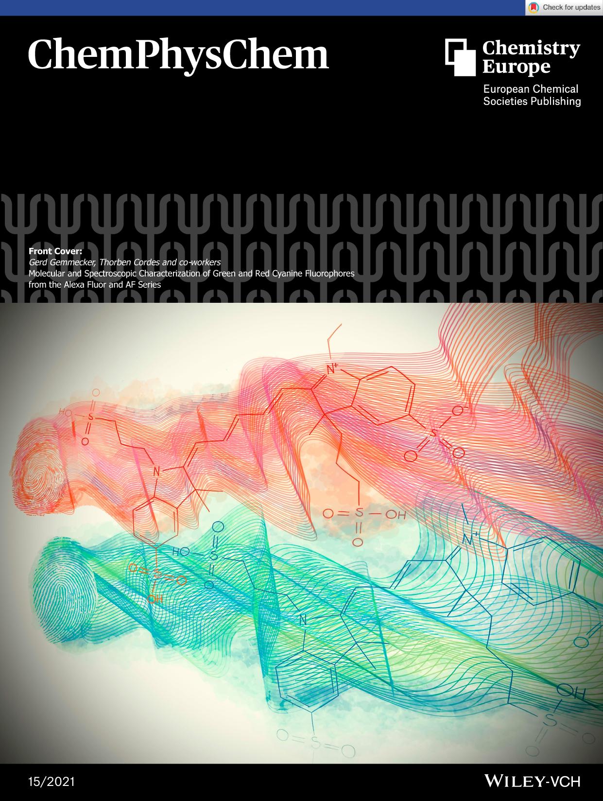 Front Cover: Molecular and Spectroscopic Characterization of Green and Red Cyanine Fluorophores from the Alexa Fluor and AF Series (152021) by Unknown