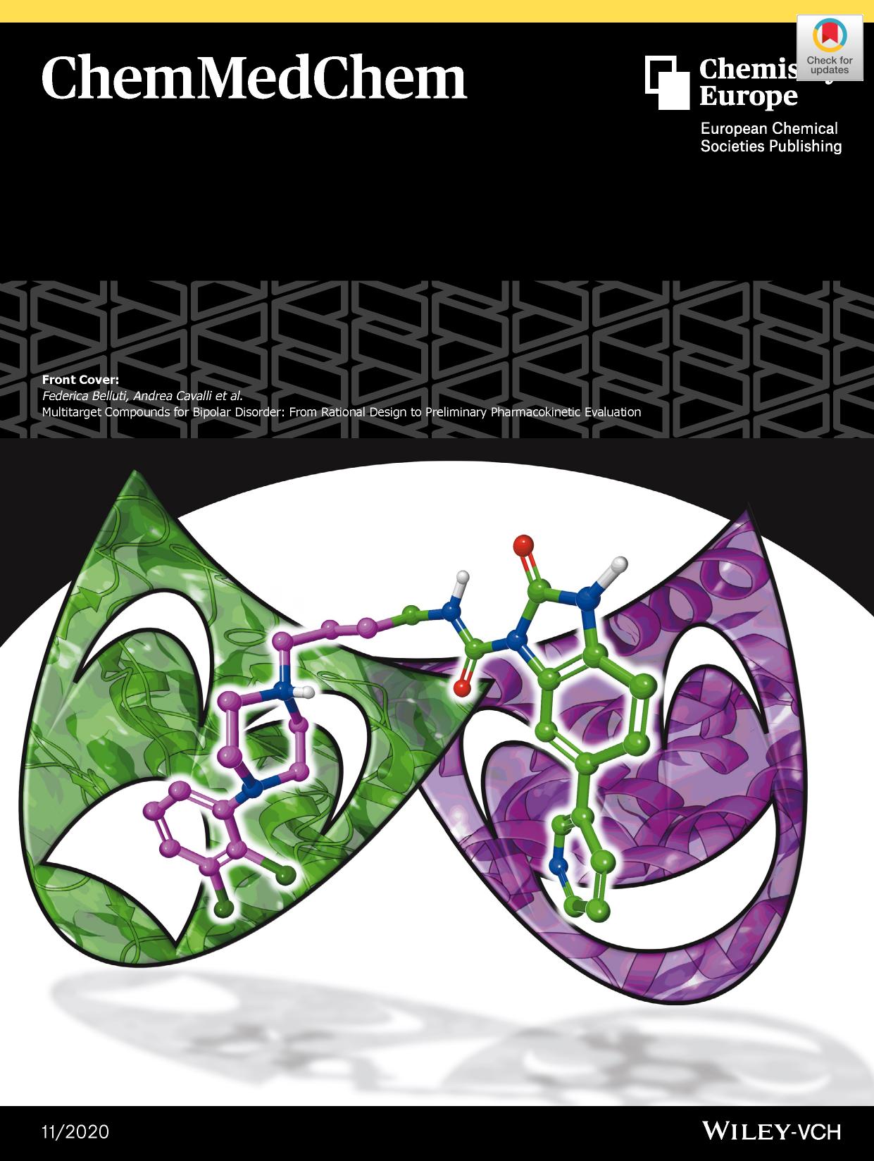 Front Cover: Multitarget Compounds for Bipolar Disorder: From Rational Design to Preliminary Pharmacokinetic Evaluation (ChemMedChem 112020) by Unknown