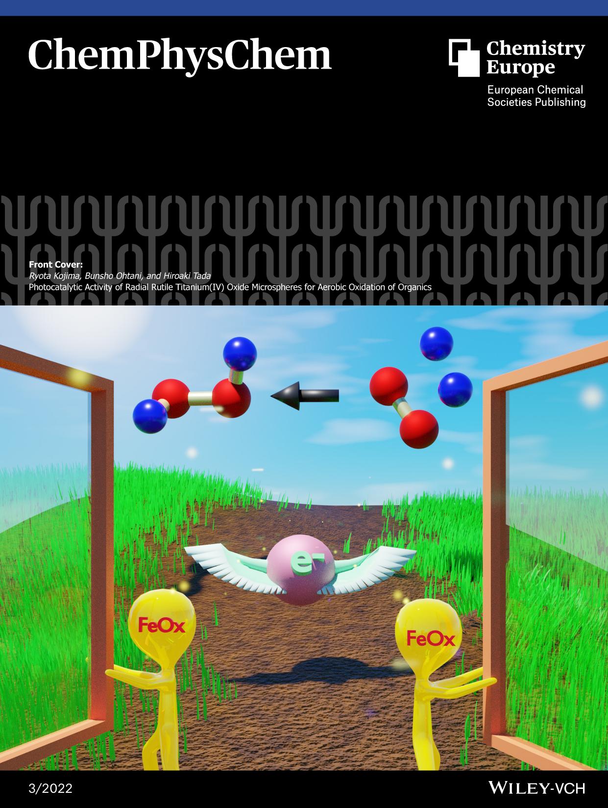 Front Cover: Photocatalytic Activity of Radial Rutile Titanium(IV) Oxide Microspheres for Aerobic Oxidation of Organics (ChemPhysChem 32022) by Unknown