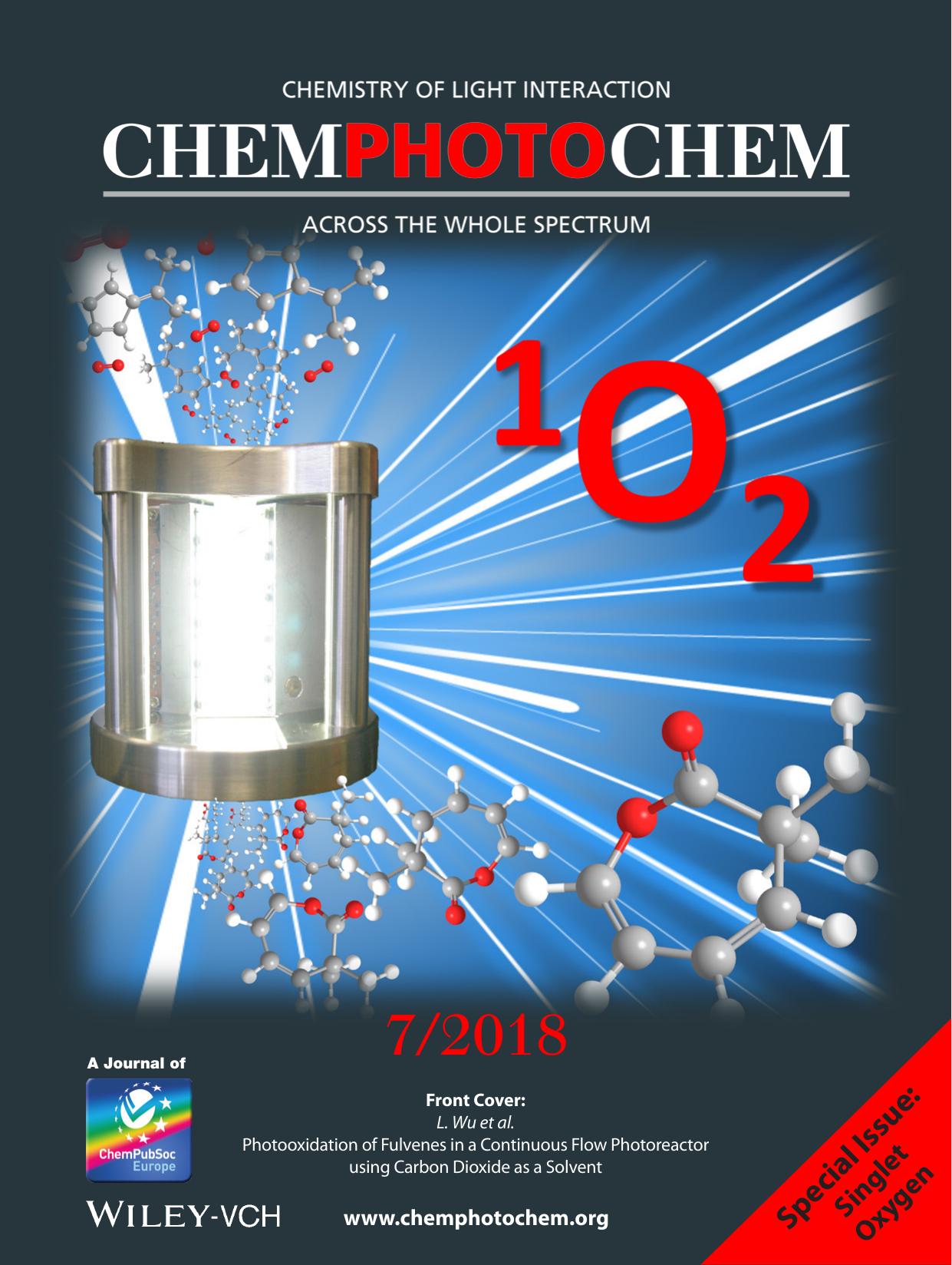 Front Cover: Photooxidation of Fulvenes in a Continuous Flow Photoreactor using Carbon Dioxide as a Solvent (ChemPhotoChem 72018) by Unknown