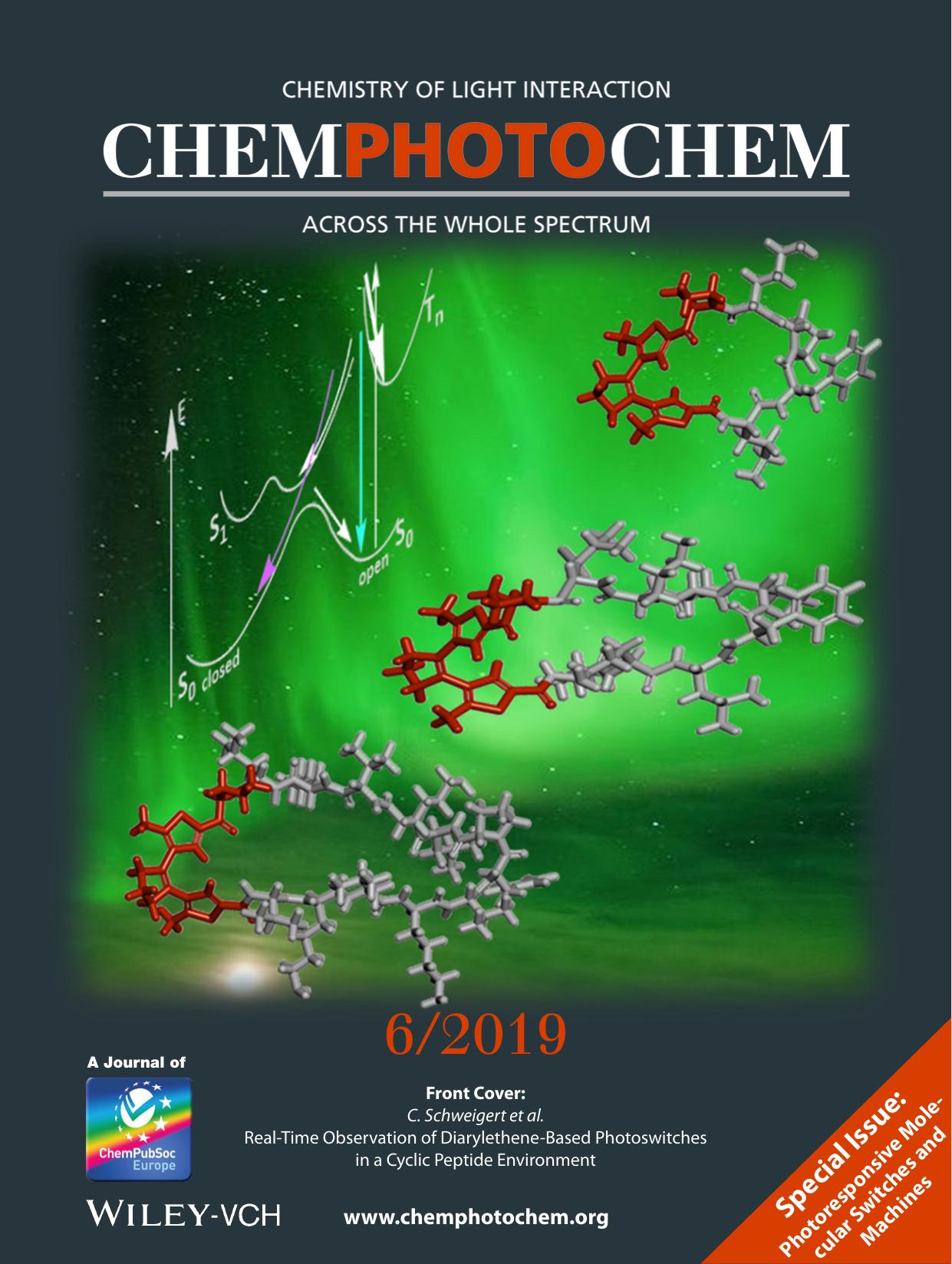 Front Cover: RealâTime Observation of DiaryletheneâBased Photoswitches in a Cyclic Peptide Environment (ChemPhotoChem 62019) by Unknown
