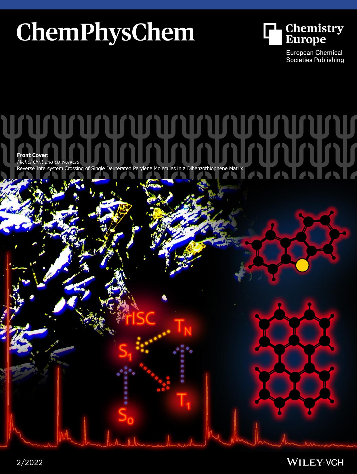 Front Cover: Reverse Intersystem Crossing of Single Deuterated Perylene Molecules in a Dibenzothiophene Matrix (ChemPhysChem 22022) by Unknown