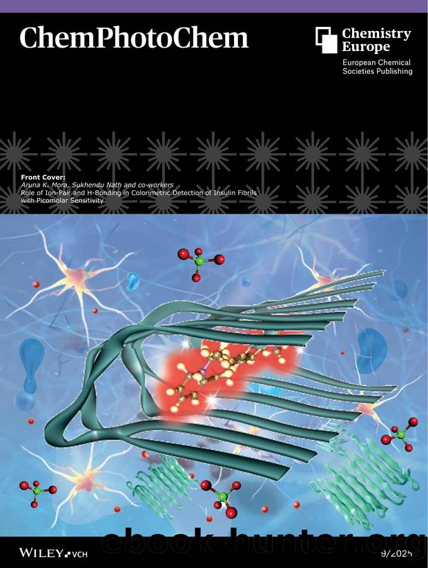 Front Cover: Role of IonâPair and HâBonding in Colorimetric Detection of Insulin Fibrils with Picomolar Sensitivity (ChemPhotoChem 92025) by wileycover1