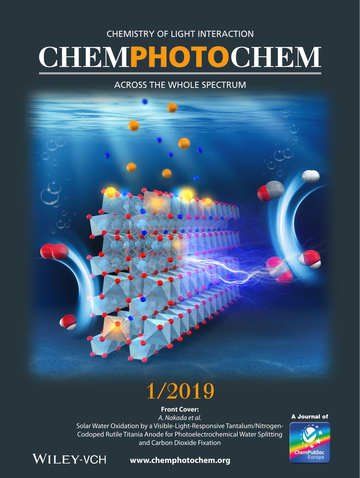Front Cover: Solar Water Oxidation by a VisibleâLightâResponsive TantalumNitrogenâCodoped Rutile Titania Anode for Photoelectrochemical Water Splitting and Carbon Dioxide Fix by Unknown