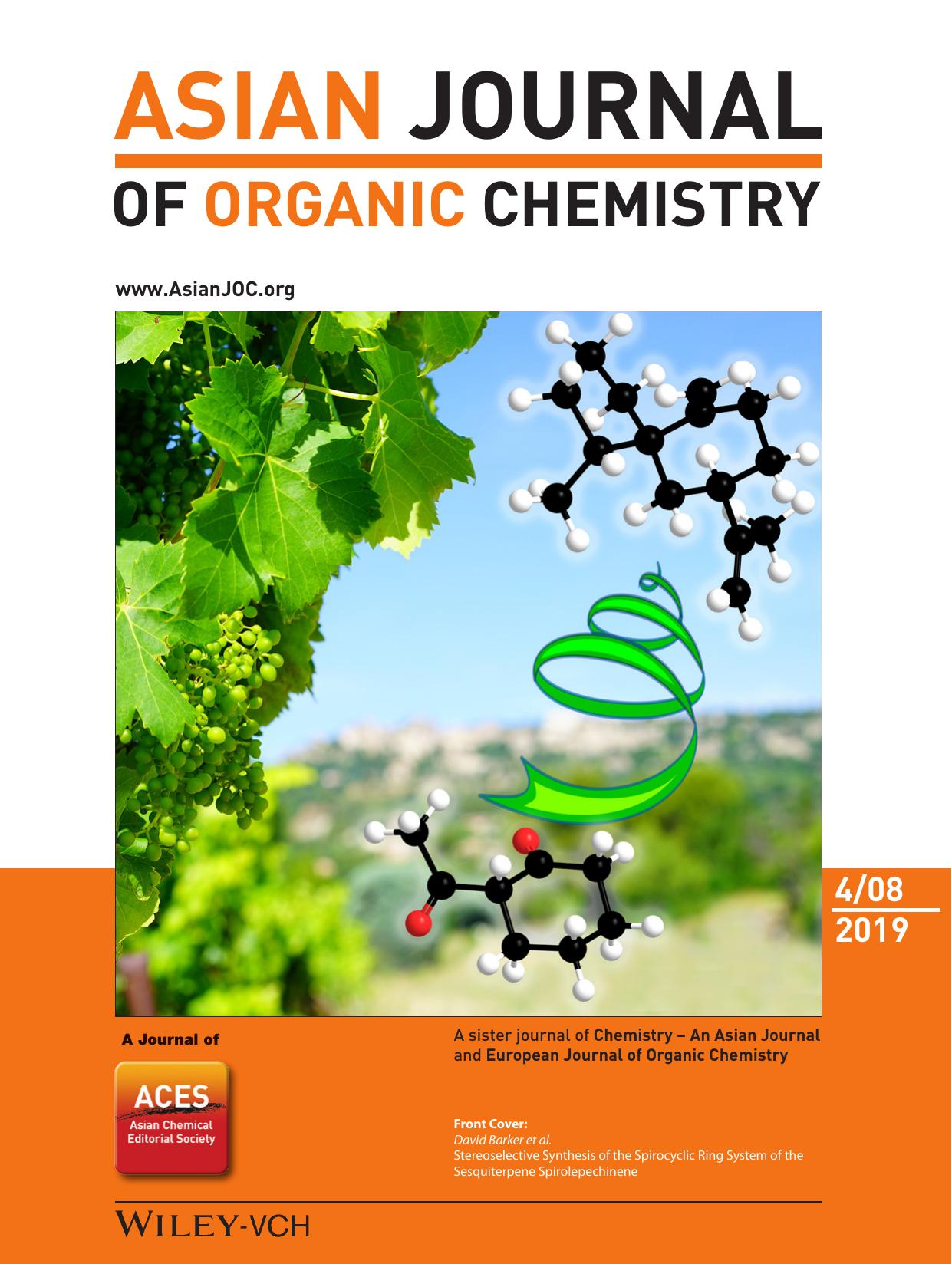 Front Cover: Stereoselective Synthesis of the Spirocyclic Ring System of the Sesquiterpene Spirolepechinene (Asian J. Org. Chem. 42019) by Unknown