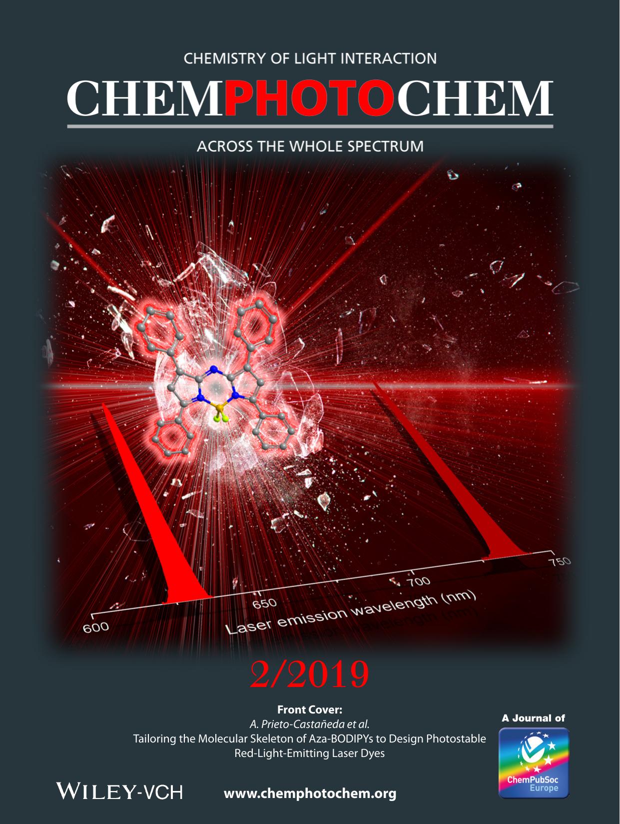 Front Cover: Tailoring the Molecular Skeleton of AzaâBODIPYs to Design Photostable RedâLightâEmitting Laser Dyes (ChemPhotoChem 22019) by Unknown