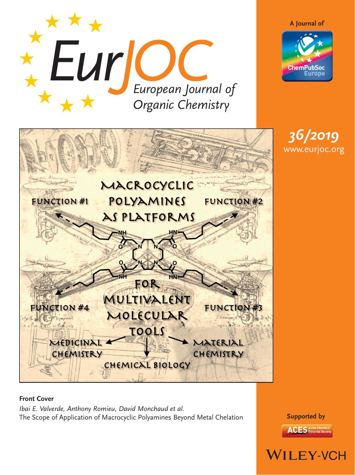 Front Cover: The Scope of Application of Macrocyclic Polyamines Beyond Metal Chelation (Eur. J. Org. Chem. 362019) by Unknown